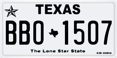 TX license plate BBO1507