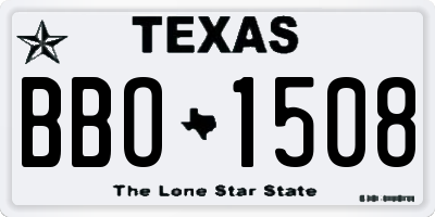 TX license plate BBO1508