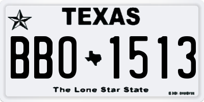TX license plate BBO1513