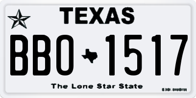 TX license plate BBO1517