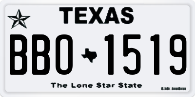 TX license plate BBO1519