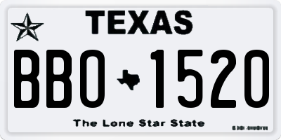 TX license plate BBO1520