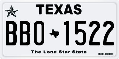 TX license plate BBO1522