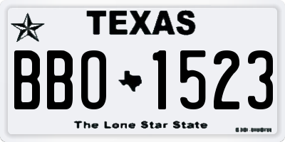 TX license plate BBO1523