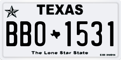TX license plate BBO1531