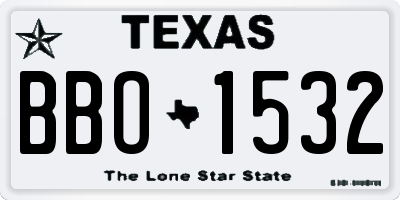 TX license plate BBO1532
