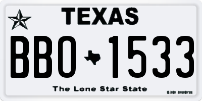 TX license plate BBO1533
