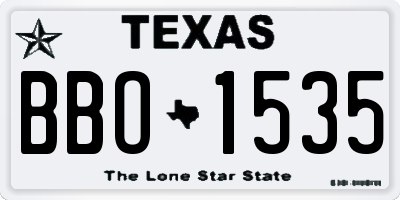 TX license plate BBO1535