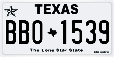 TX license plate BBO1539