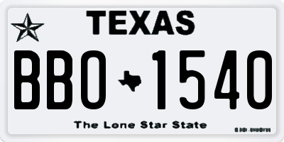 TX license plate BBO1540