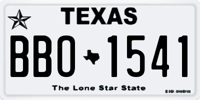 TX license plate BBO1541