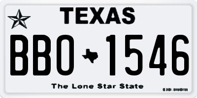 TX license plate BBO1546