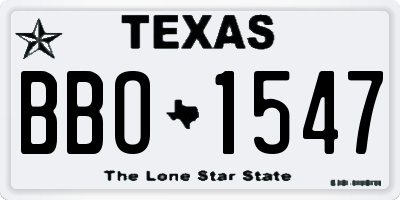 TX license plate BBO1547