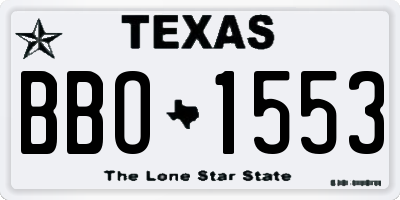 TX license plate BBO1553
