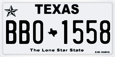 TX license plate BBO1558
