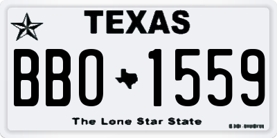 TX license plate BBO1559