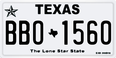 TX license plate BBO1560
