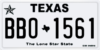TX license plate BBO1561