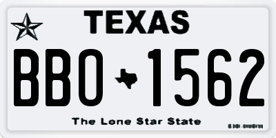 TX license plate BBO1562