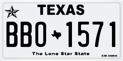 TX license plate BBO1571