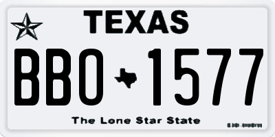 TX license plate BBO1577
