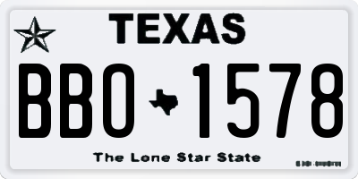 TX license plate BBO1578