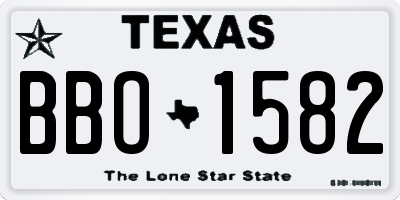 TX license plate BBO1582