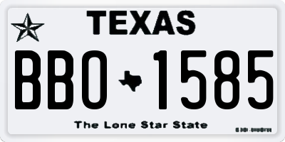 TX license plate BBO1585