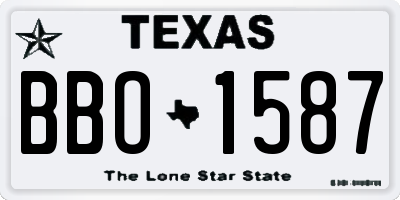 TX license plate BBO1587