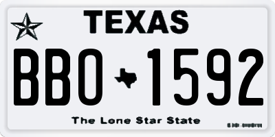 TX license plate BBO1592