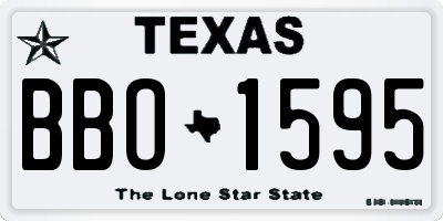 TX license plate BBO1595