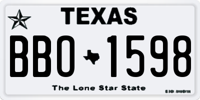 TX license plate BBO1598