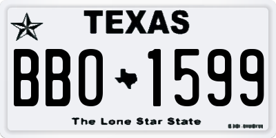 TX license plate BBO1599