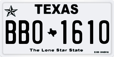 TX license plate BBO1610