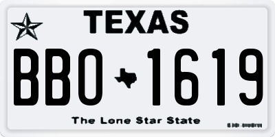 TX license plate BBO1619
