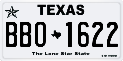 TX license plate BBO1622