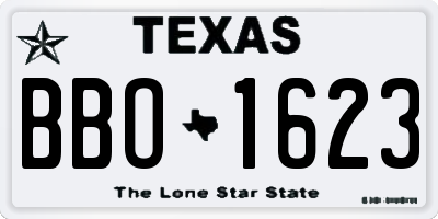 TX license plate BBO1623