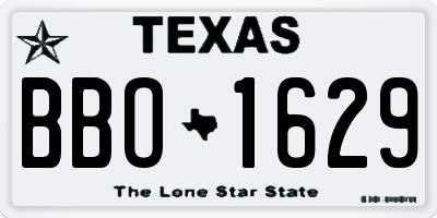 TX license plate BBO1629