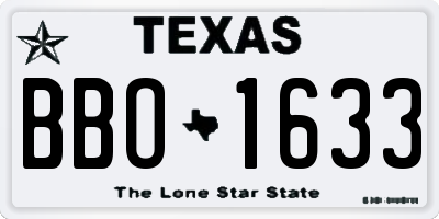 TX license plate BBO1633