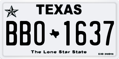 TX license plate BBO1637
