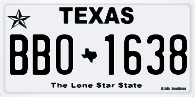 TX license plate BBO1638