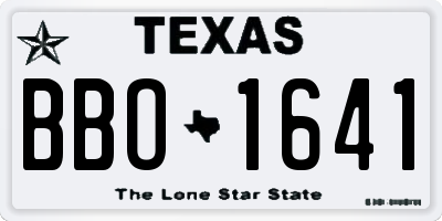 TX license plate BBO1641