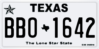 TX license plate BBO1642