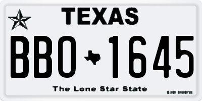 TX license plate BBO1645