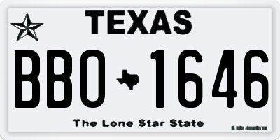 TX license plate BBO1646