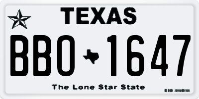 TX license plate BBO1647