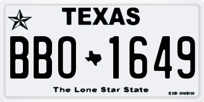 TX license plate BBO1649
