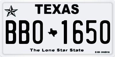 TX license plate BBO1650