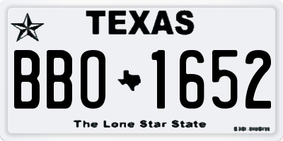 TX license plate BBO1652