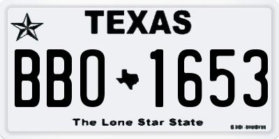TX license plate BBO1653